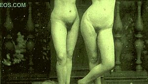 Discover this retro video of a woman with full bush pussy