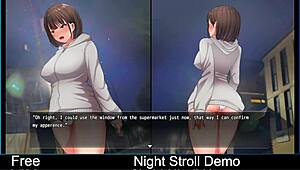 Emotional night stroll in anime hentai