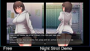 Emotional night stroll in anime hentai