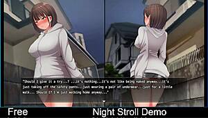 Emotional night stroll in anime hentai