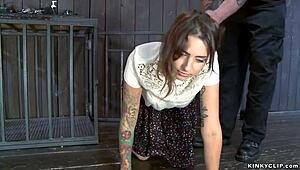 Master and Mistress Torment Their Bound Babe