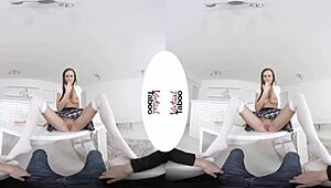 virtual home lesson with two dicks on shaved pussy