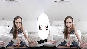 virtual home lesson with two dicks on shaved pussy