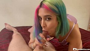 rainbow babe knows how to TAKE DICK like a pro