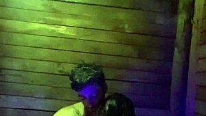 Sensual Chilean woman bathing in the bathtub