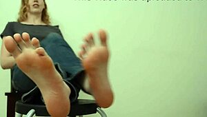 Big blonde's gigantic soles, size 11, with super long toes, wow!