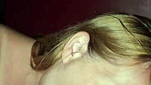 Slobbing hard on my cock with cum dripping.