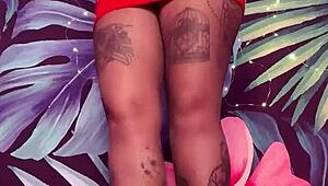 Tease in Pantyhose and Latex Dress