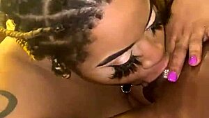 Ebony BBW Slut Gives Amazing Blowjob with Fat Ass and Toes!