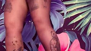 Tease in Pantyhose and Latex Dress