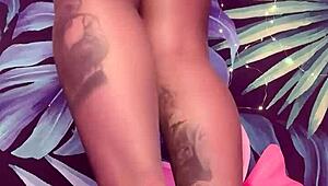 Tease in Pantyhose and Latex Dress