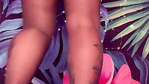 Tease in Pantyhose and Latex Dress