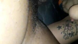white slut sucks black cock in casual blowjob scene