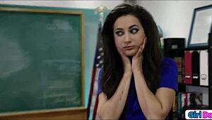 Teacher Pussy Licked Hard by Horny Lesbian Students