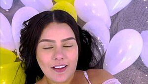 tanned teen rides cock with wet pussy