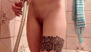 Teen Fingers Pussy Hard in Doggy Sex and Blowjob Bathroom POV