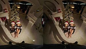 Taboo christmas blowjob and handjob pov