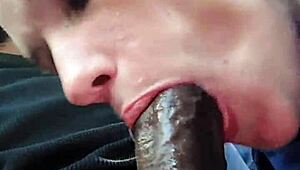 street whore gags on massive black shaft