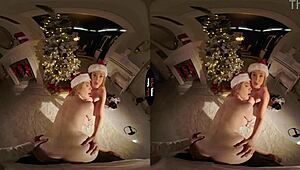 Taboo christmas blowjob and handjob pov