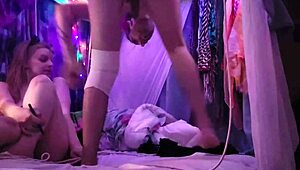 blonde in tutu sucks my cock