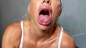 Fan Fucked Hard in White Lingerie POV Sucking and Swallowing Cum