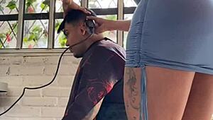 getting a sensual haircut from my stylist