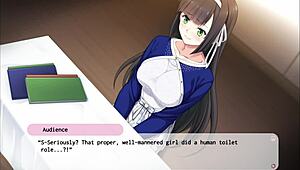 Anime girl takes anal in ero game
