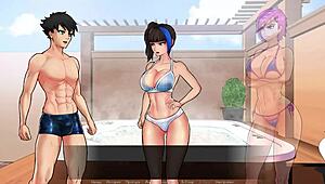 Complete Gameplay: Confined With Big-Tit Goddesses Deepthroating.