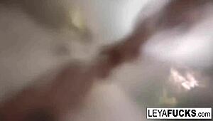 Leya and Lynn indulge in a lesbian romp by the pool