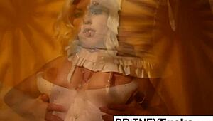 sexy blonde teasing in retro solo