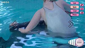 3D Animated Futa Sex In Pool With Dickgirl