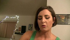 Helena Price chews food and chats during web interview. She keeps it real on camera.