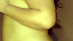 Amateur with small tits dances naked until she cums hard