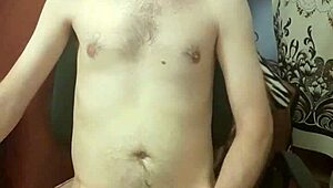 Single man engages in intense masturbation session with cock massage leading to explosive cumshot orgasm finale