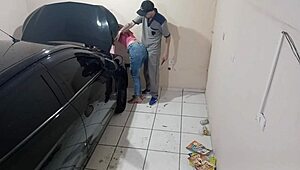 emotions run high as the boss and client get aroused in the perverted mechanic's workshop, leading to intense outdoor amateur fucking