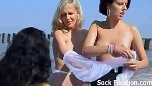 Wow, watch us get soaked in stockings with wild group fun! 🥵