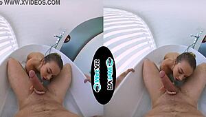 WetVR Bath Creeper Sneaks Into Step Sister’s VR POV Session