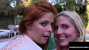 Hot Redhead Penny Pax licks Christie Stevens until she cums hard. Those huge tits drive me crazy!