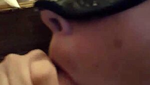 Bored Housewife with Big Tits Performs Blowjob on Neighbor's Cock