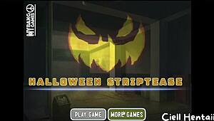 Halloween Strip Game In Sex Club