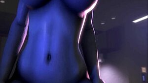 Liara rides cowgirl in pov 3d anime.
