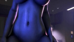 Liara rides cowgirl in pov 3d anime.