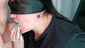 homemade couple's blowjob turns into deepthroat with cum on face and facial