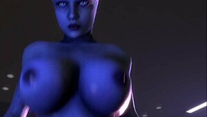 Liara rides cowgirl in pov 3d anime.