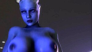 Liara rides cowgirl in pov 3d anime.