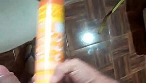 Watch me fuck your gay ass with this bottle deep inside