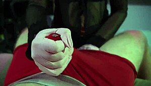 omg, i can’t believe pink nurse gloves made him cum in underwear... so hot!