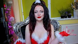 Picture this brunette babe wrecking your home with redhead fantasy during holidays