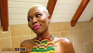 Short hair African teen Paris delivered a sloppy blowjob and tit job to Antonio Benderass