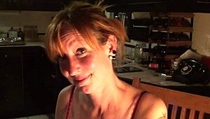 Cute Canadian redhead couple enjoys kitchen time